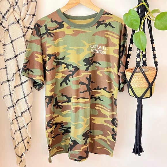 VTG Quail Forever Camo Hunting Tee - Picture 1 of 5